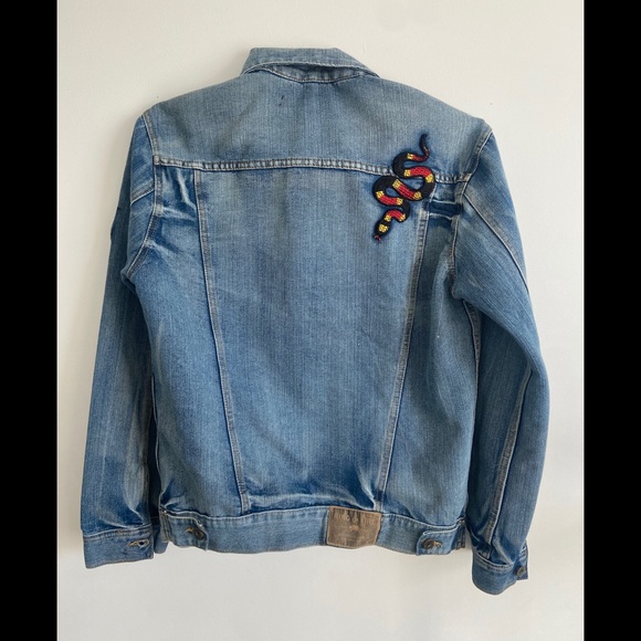 Ring of Fire Blue Jean Jacket with Patches - Picture 2 of 4